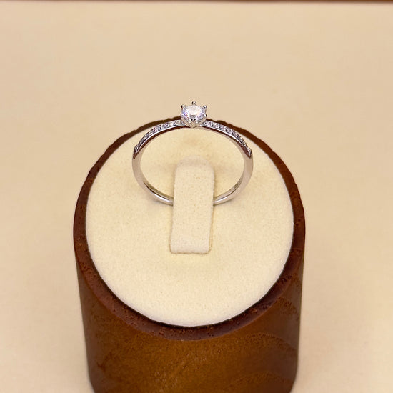 Amelia 925 Sterling Silver Pavé Setting Simulant Diamond Ring