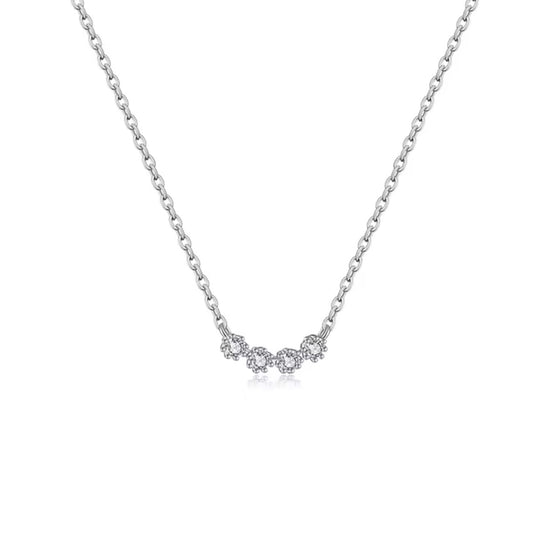 Luna Sparkle Cluster 925 Sterling Silver Necklace
