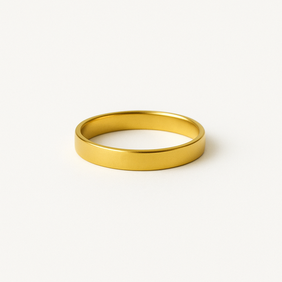 Classic 18k Gold Plated Stainless Steel Simple Band