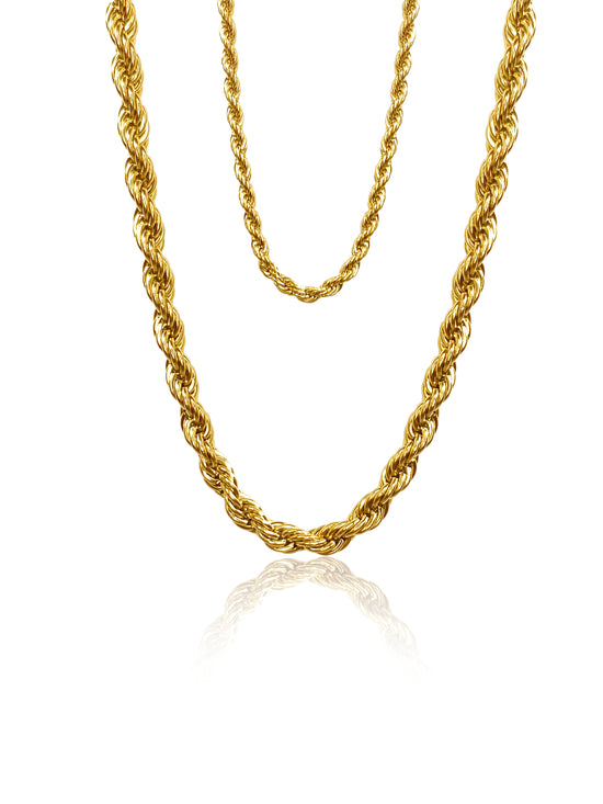 Rope Chain in Stainless Steel 18k Gold Plated