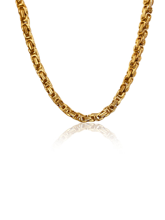 Byzantine Chain in Stainless Steel 18k Gold Plated