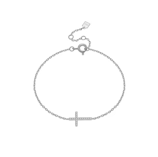Faith Cross 925 Sterling Silver Bracelet