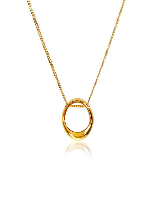 Olivia Hoop Pendant Stainless Steel PVD Coated Necklace