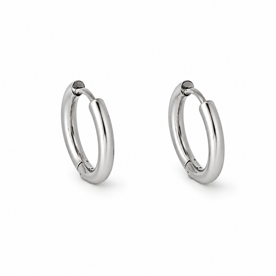 Classic Stainless Steel Silver 16mm Hoop Earrings