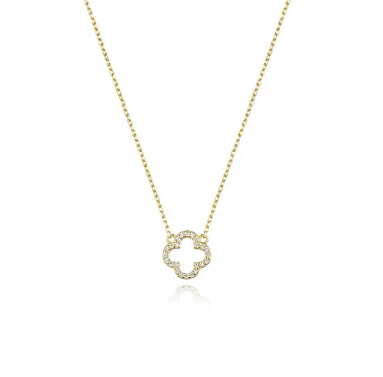Clover 18k Gold Plated Over 925 Sterling Silver Necklace