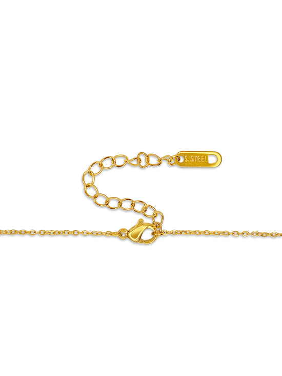 Sunburst 18k Gold Plated Stainless Steel Necklace