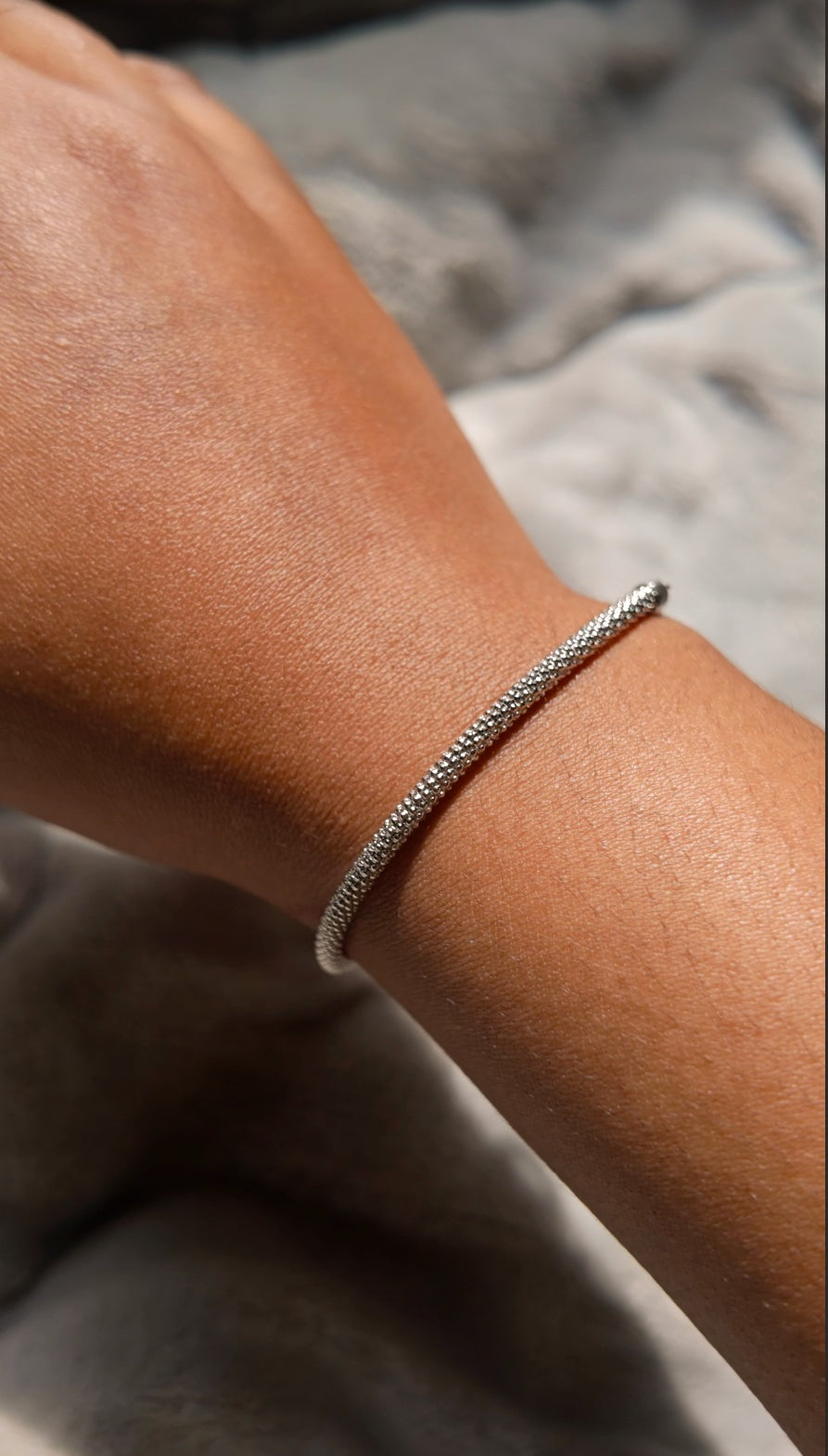 Italian 925 Sterling Silver Popcorn Mesh Bracelet – Kaluxe Jewelry