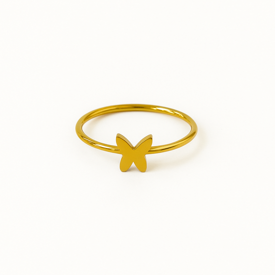 Butterfly 18k Gold Plated Stainless Steel Ring