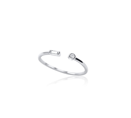 Open Cuff Adjustable Ring in 925 Sterling Silver