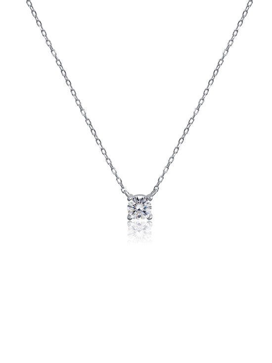 Solitaire 925 Sterling Silver Necklace