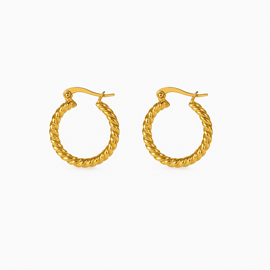 Braided Rope Stainless Steel Hoop Earrings