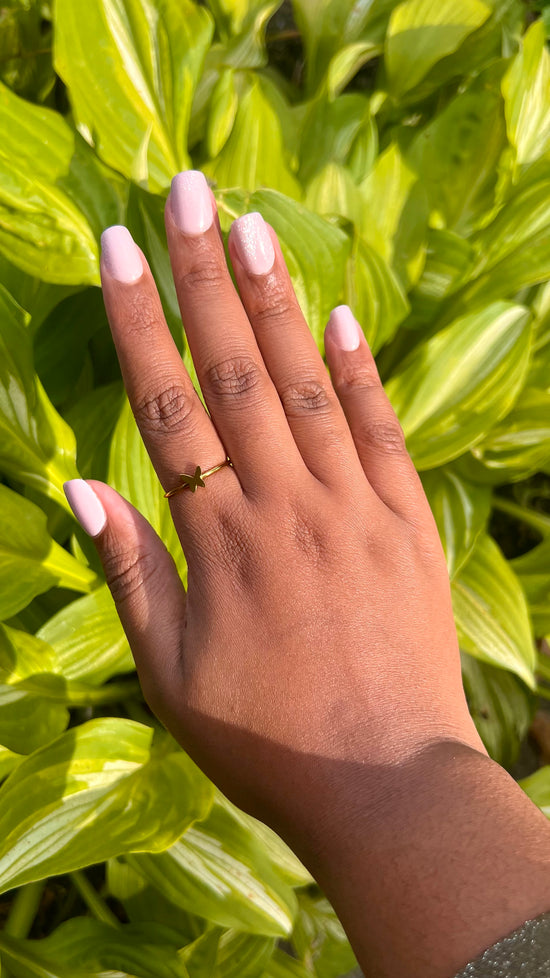 Butterfly 18k Gold Plated Stainless Steel Ring