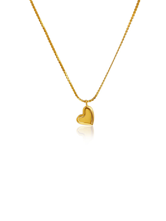 Heart Pendant 18k Gold Plated Stainless Steel Necklace