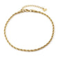 Rope Twist Stainless Steel Gold Anklet