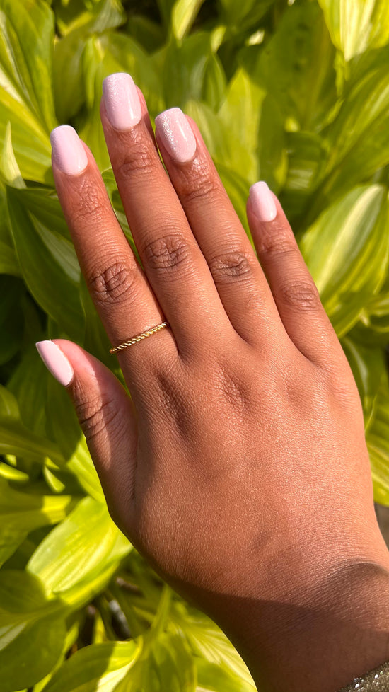 Braided Spacer Ring in 18k Gold Plated Stainless Steel