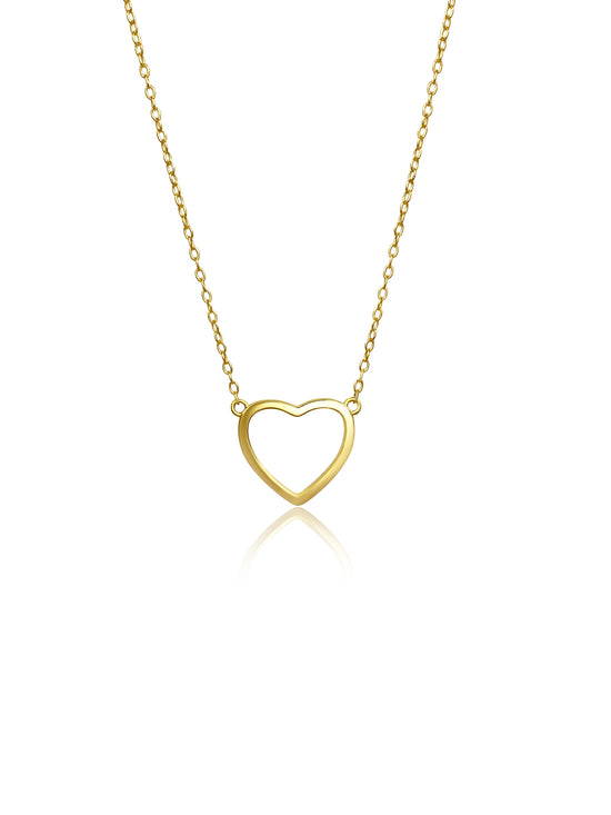 Open Heart 18k Gold Plated Over 925 Sterling Silver Necklace