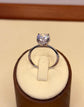 Round-Cut Halo 925 Sterling Silver Pavé Setting Simulant Diamond Ring