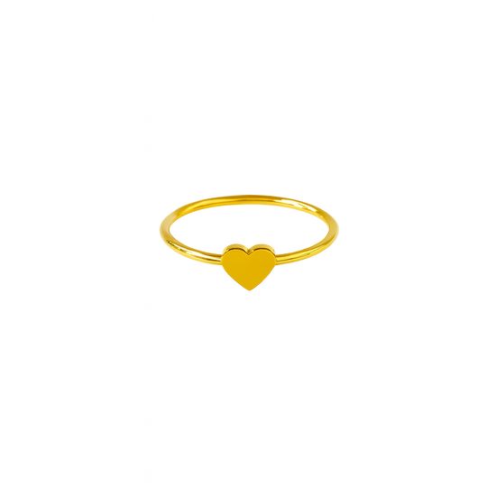 Heart 18k Gold Plated Stainless Steel Ring