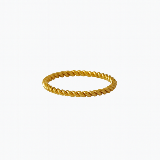 Braided Spacer Ring in 18k Gold Plated Stainless Steel