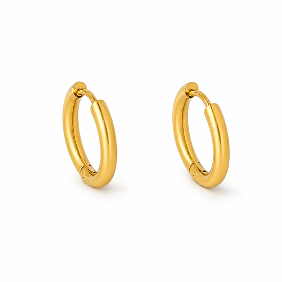 Classic 18k Gold Plated Stainless Steel 16mm Hoop Earrings