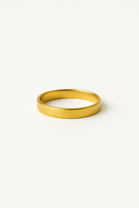 Classic 18k Gold Plated Stainless Steel Simple Band