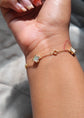 Four-Leaf Clover 18k Gold Plated Over 925 Sterling Silver Bracelet