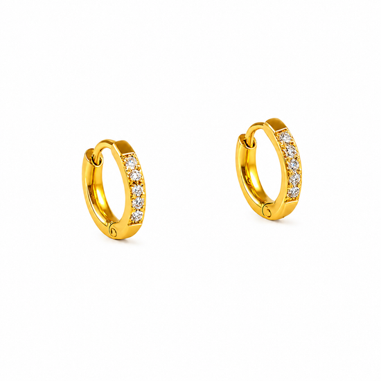 Minimal 18k Gold Plated Stainless Steel Huggie Earrings