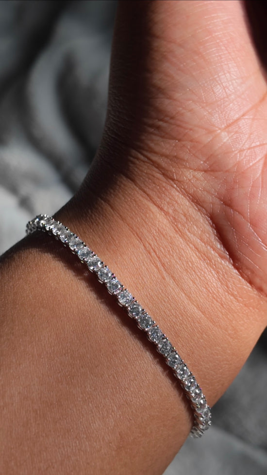 Tennis Bracelet In Pure 925 Sterling Silver