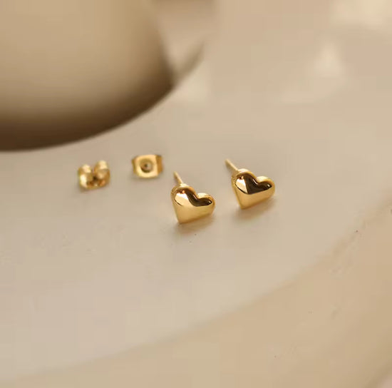 Heart Stainless Steel Stud Earrings