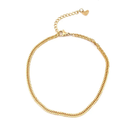 Cuban Link Stainless Steel Gold Anklet Kaluxe Jewelry