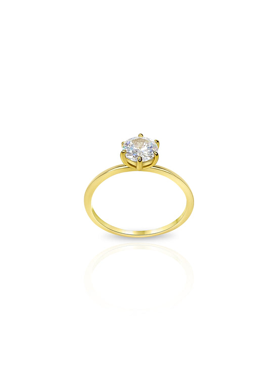 Infinite 18k Gold Plated Over 925 Sterling Silver Solitaire Ring