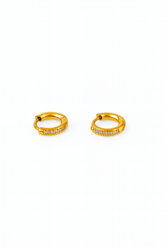 Minimal 18k Gold Plated Stainless Steel Huggie Earrings