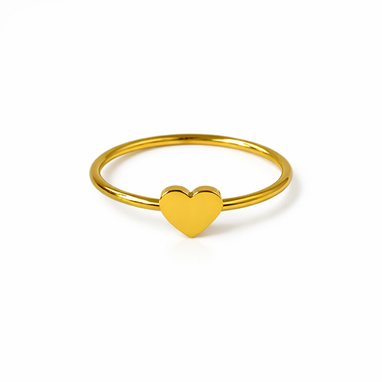 Heart 18k Gold Plated Stainless Steel Ring