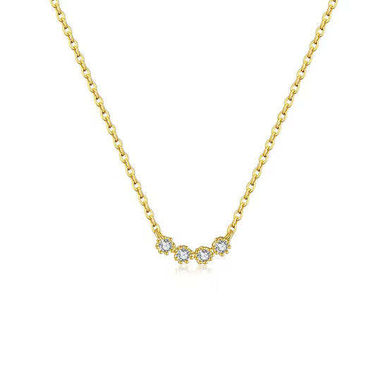 Luna Sparkle Cluster 18k Gold Plated Over 925 Sterling Silver Necklace
