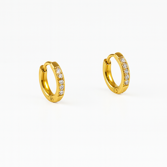 Minimal 18k Gold Plated Stainless Steel Huggie Earrings