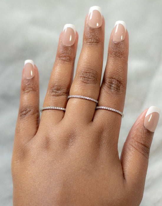 Stackable 925 Sterling Silver Eternity Rings