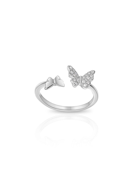 Twin Butterfly 925 Sterling Silver Open Ring