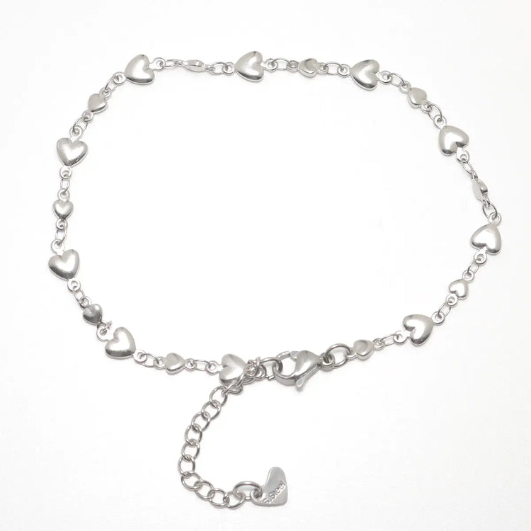 Heart Link Stainless Steel Gold Anklet Kaluxe Jewelry