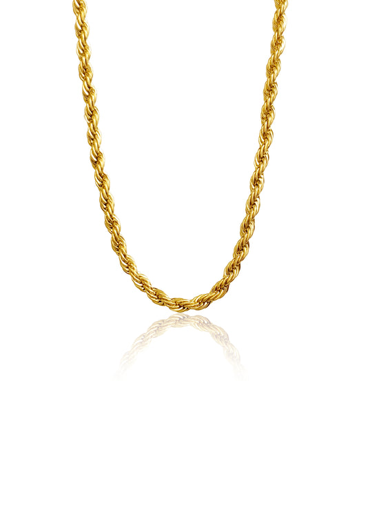 Rope 2mm Chain Necklace in Stainless Steel Gold / PVD Coated