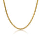 Cuban Curb 4mm Diamond Cut Chain in Stainless Steel Gold PVD Coated