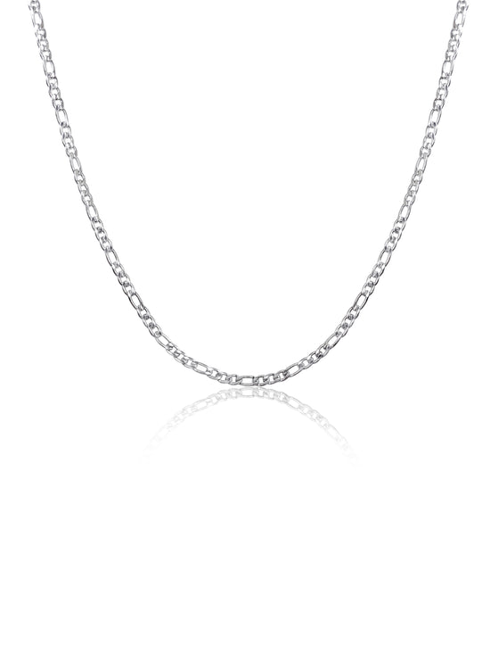 Figaro 3mm Chain Necklace in Stainless Steel Silver