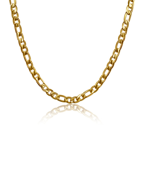 Figaro 6mm Chain Necklace in Stainless Steel Gold / PVD Coated