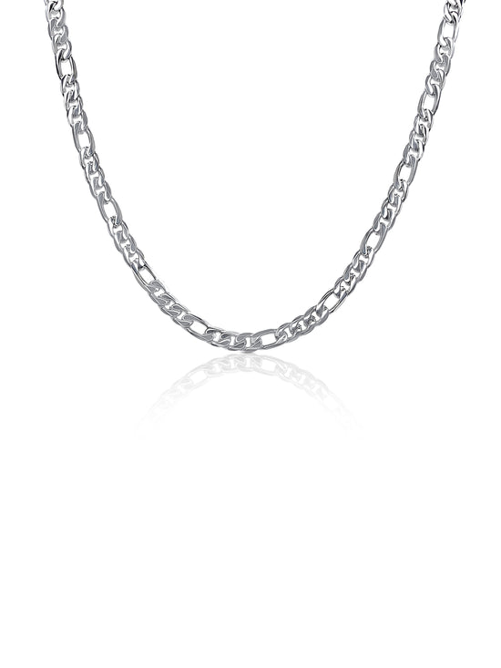 Figaro 6mm Chain Necklace in Stainless Steel Silver