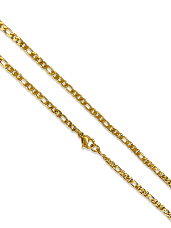 Figaro 3mm Chain Necklace in Stainless Steel Gold / PVD Coated