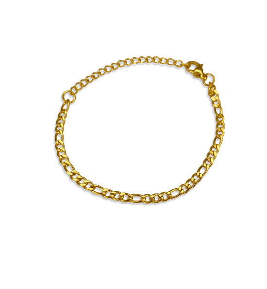 Figaro 3mm Bracelet in Stainless Steel Gold / PVD Coated