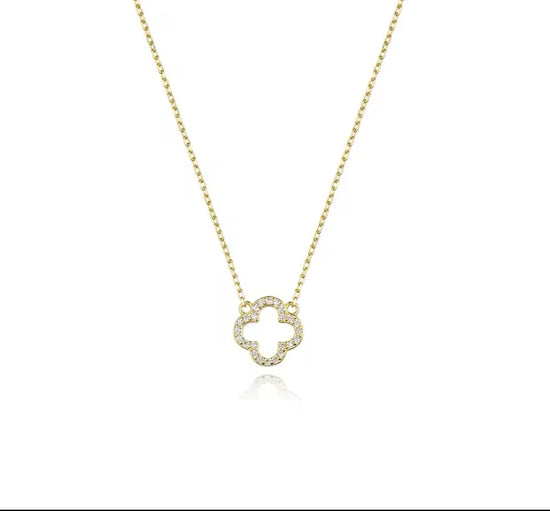 Clover 18k Gold Plated Over 925 Sterling Silver Necklace