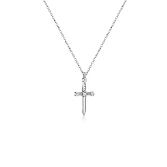 Dagger Cross 925 Sterling Silver Necklace