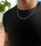 Cuban Curb 4mm Diamond Cut Chain in Stainless Steel Gold PVD Coated