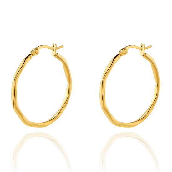 Curving Hoop Stainless Steel Earrings